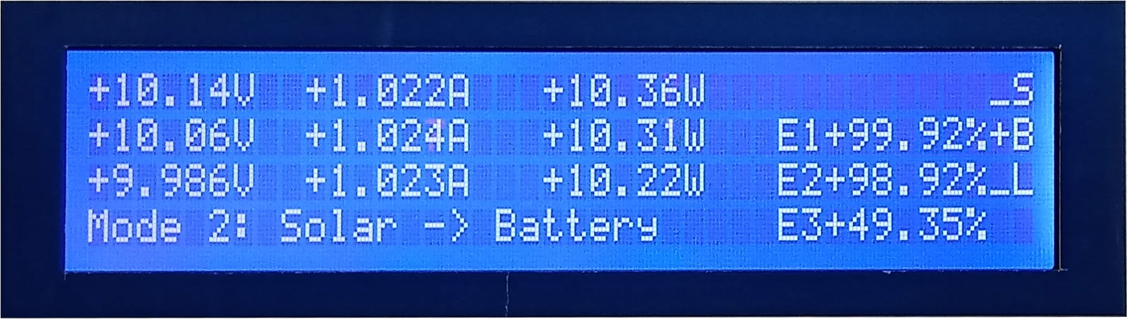 Mode 2: Solar to Battery Charging & Load ON